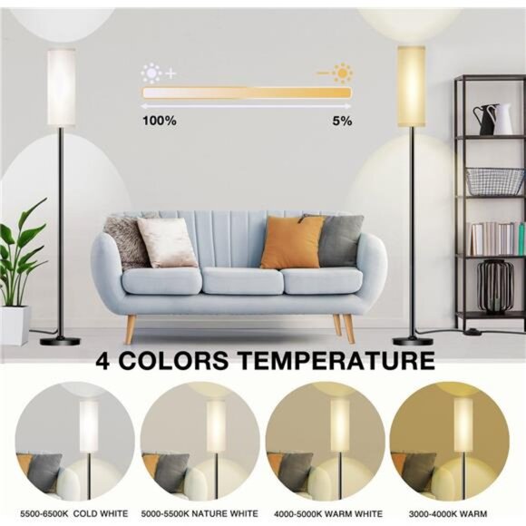 Floor Lamp for Living Room Bedroom,Modern LED Floor Lamp with Remote Control - Picture 10 of 16